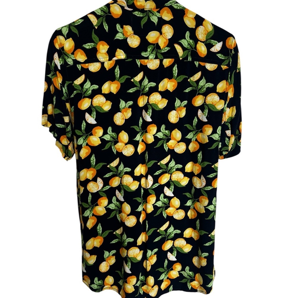 Vibrant Lemon Print Black Shirt - Picture 2 of 3